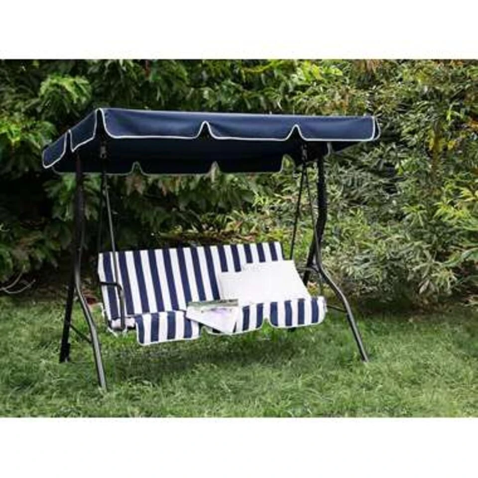 Beliani Schommelbank CHAPLIN - Blauw Staal 2 Beliani Schommelbank CHAPLIN - Blauw Staal - Afbeelding 2