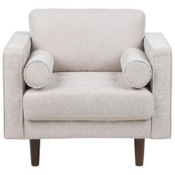 NURMO - Fauteuil - Beige - Polyester -VIDAXL Winkel 5f893b8e1d1f4e2cbd28c6ffd05122a2