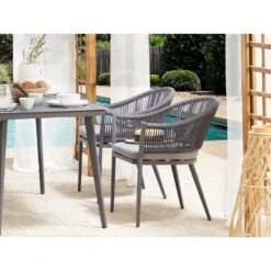 Beliani Tuinstoel MILETO - Grijs Aluminium -VIDAXL Winkel 5fc03291ca6b4e6eaa103090a46aad02