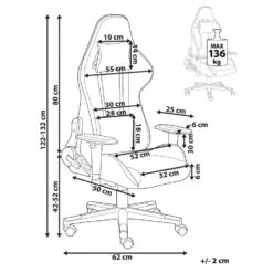 WARRIOR - Gamestoel - Beige - Polyester -VIDAXL Winkel 60bb8b15ca6e420b8d69b580c68c14e5