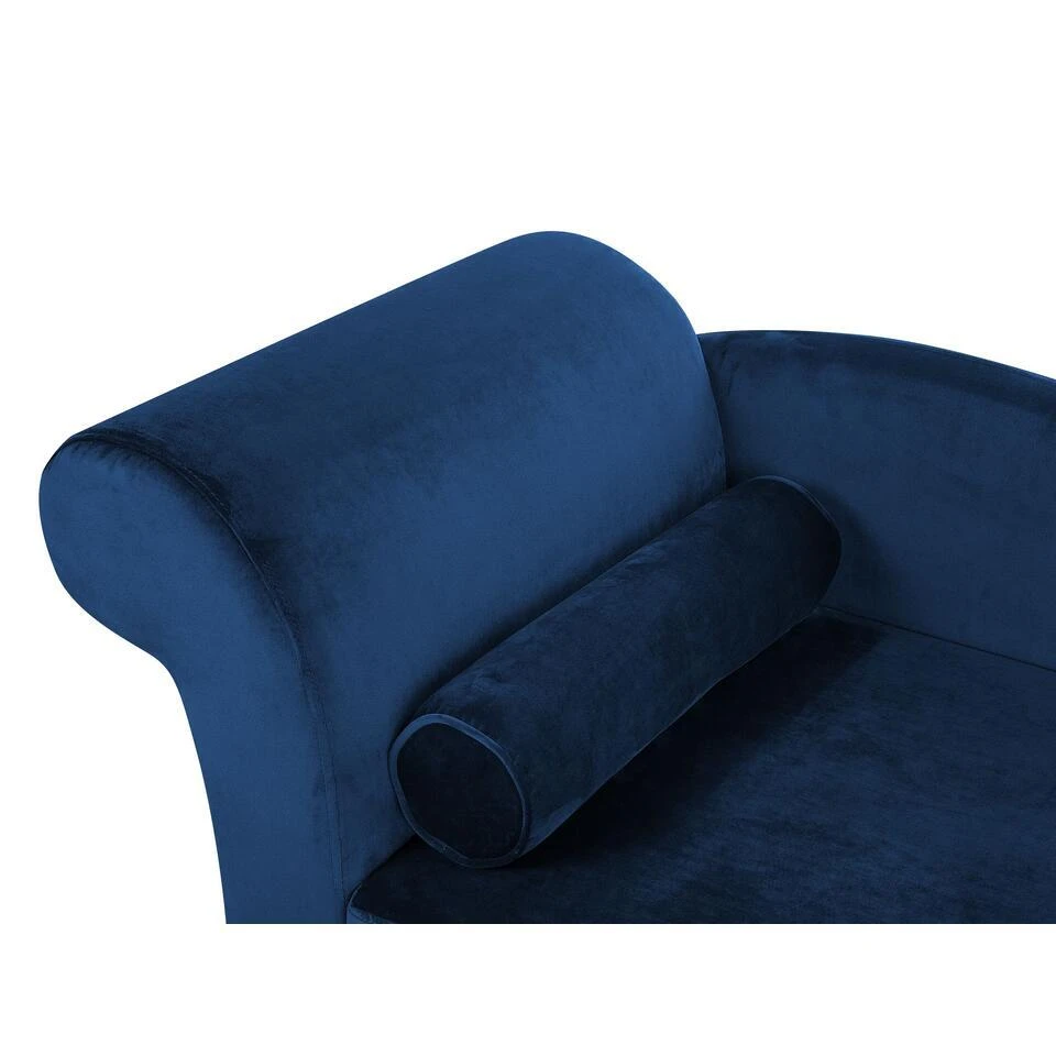 LUIRO - Chaise Longue - Blauw - Linkerzijde - Fluweel 8 LUIRO - Chaise Longue - Blauw - Linkerzijde - Fluweel - Afbeelding 8