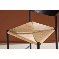 Svea - Polsty Barkruk Met Rugleuning - Rattan - Zwart -VIDAXL Winkel 627bc025f8b5434db6bc8014f7d95a6f