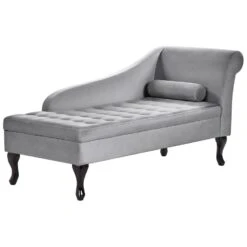 PESSAC - Chaise Longue - Lichtgrijs - Rechterzijde - Fluweel -VIDAXL Winkel 62d1cd25dd20482f9b3dfca68ea86279