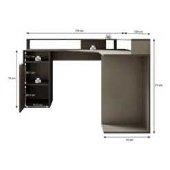 Meubella - Bureau Charlotte - Grijs - 139 Cm -VIDAXL Winkel 6368a25a1d184b3c969c724d53b1006c