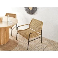 PRASIMO - Tuinstoel Set Van 2 - Naturel - PE Rotan -VIDAXL Winkel 645299631bd74046a31d3e272e4cbf9c