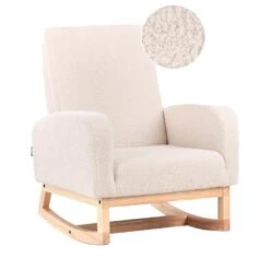 NORBY - Schommelstoel Voor Kinderen - Lichtbeige - Bouclé -VIDAXL Winkel 646a0e7b6d0e478381ad0665a47cf2d7