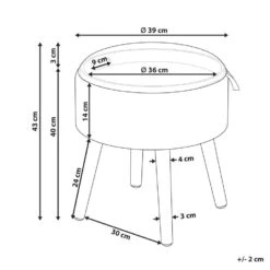 NEELY - Hocker - Beige - Fluweel -VIDAXL Winkel 648f3024bc4040649690cc24b1fe5ce8