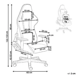 WARRIOR - Gamestoel - Beige - Polyester -VIDAXL Winkel 64bbb01ff8134974b4f0e9b9e9080626