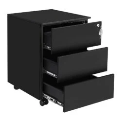 Bureau Ladeblok Verrijdbaar Incl. Slot - 55x45x39cm - Zwart -VIDAXL Winkel 64fddcb9957c4f96b82e37502414cfe3