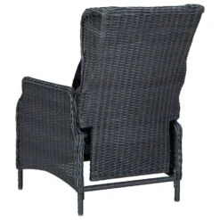 VidaXL Tuinstoel Verstelbaar Met Kussens Poly Rattan Donkergrijs -VIDAXL Winkel 65b64613ef88464e8ef563065688f1eb