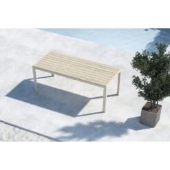 Svea - Farid Tuintafel - 205 X 90 X 74 Cm - Beige -VIDAXL Winkel 6601d6a63fb24c25af185fee03d0ccae