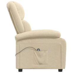 VidaXL Fauteuil Verstelbaar Elektrisch Stof Crèmekleurig -VIDAXL Winkel 66e32f7769604de59282882b1a1f905a