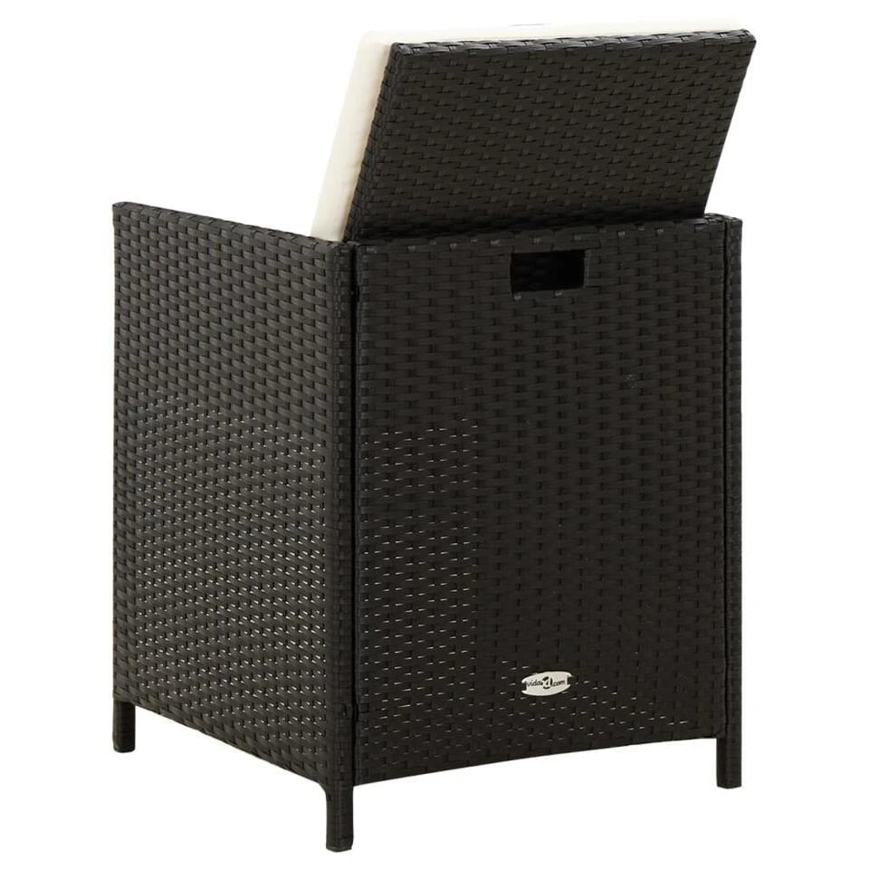 VidaXL - Tuinstoel En Voetenbank - Zwart - Poly Rattan - 4 Stuks 5 VidaXL - Tuinstoel En Voetenbank - Zwart - Poly Rattan - 4 Stuks - Afbeelding 5