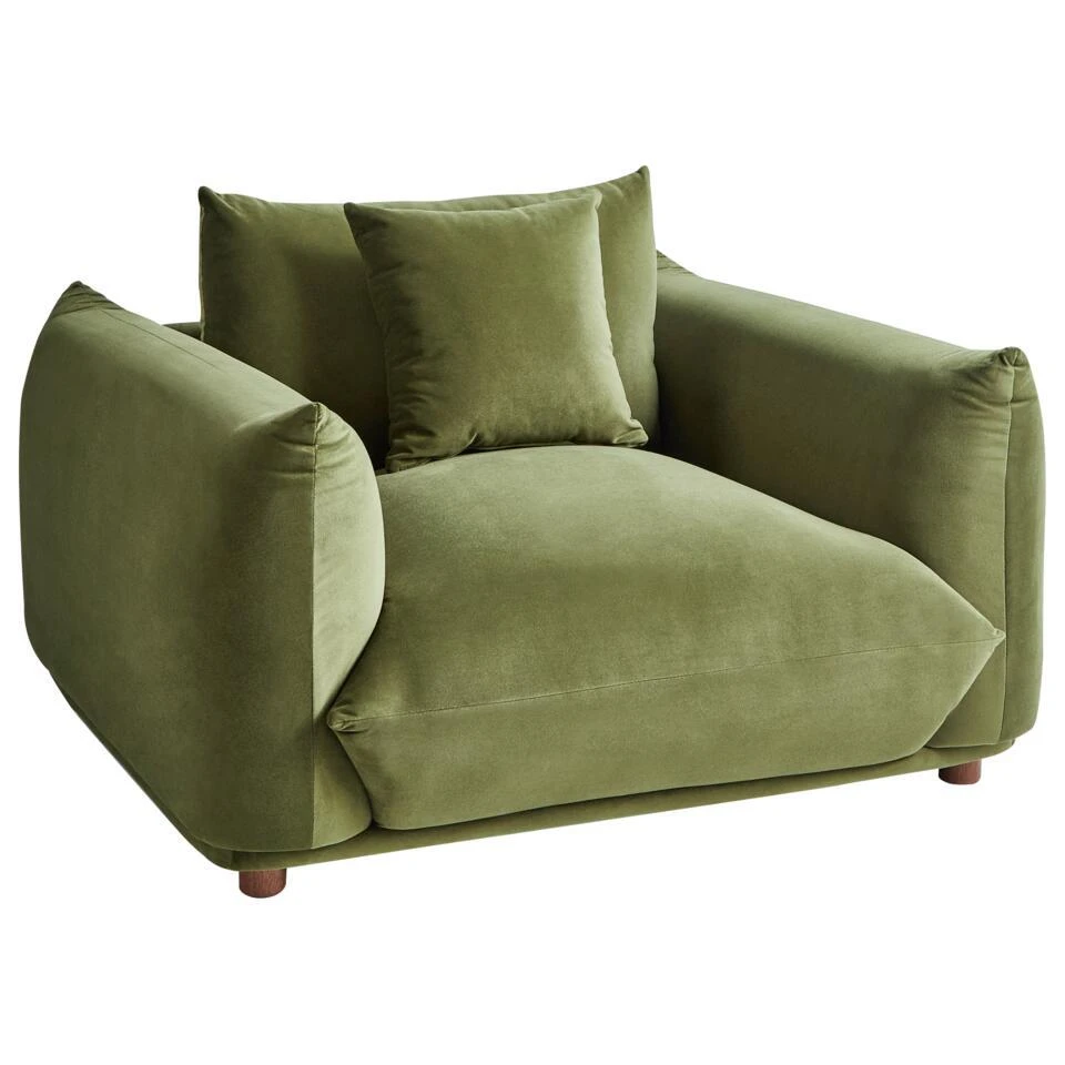 LUVOS - Fauteuil - Groen - Fluweel 3 LUVOS - Fauteuil - Groen - Fluweel - Afbeelding 3