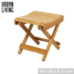 Merkloos Urban Living Bijzet Kruk - Inklapbare Kruk - Bamboe - 28 X 31 Cm -VIDAXL Winkel 67b9e605052b4549bb3cacb861096c01