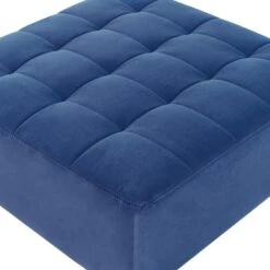 ABERDEEN - Ottomaan - Blauw - Fluweel -VIDAXL Winkel 67c064dfbc50404a937e773c0330504e