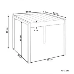 BARTICA - Tuintafel - Grijs - 81 X 84 Cm - Synthetisch Materiaal -VIDAXL Winkel 68020a91255649eca806556ff931f7b8
