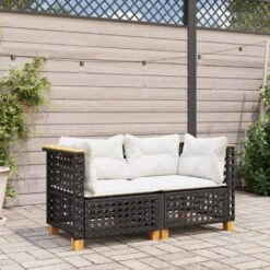 VidaXL - Tuinbank - Zwart - Poly Rattan - 2 Stuks -VIDAXL Winkel 687f85776c5a40fe9aac788e02f82beb