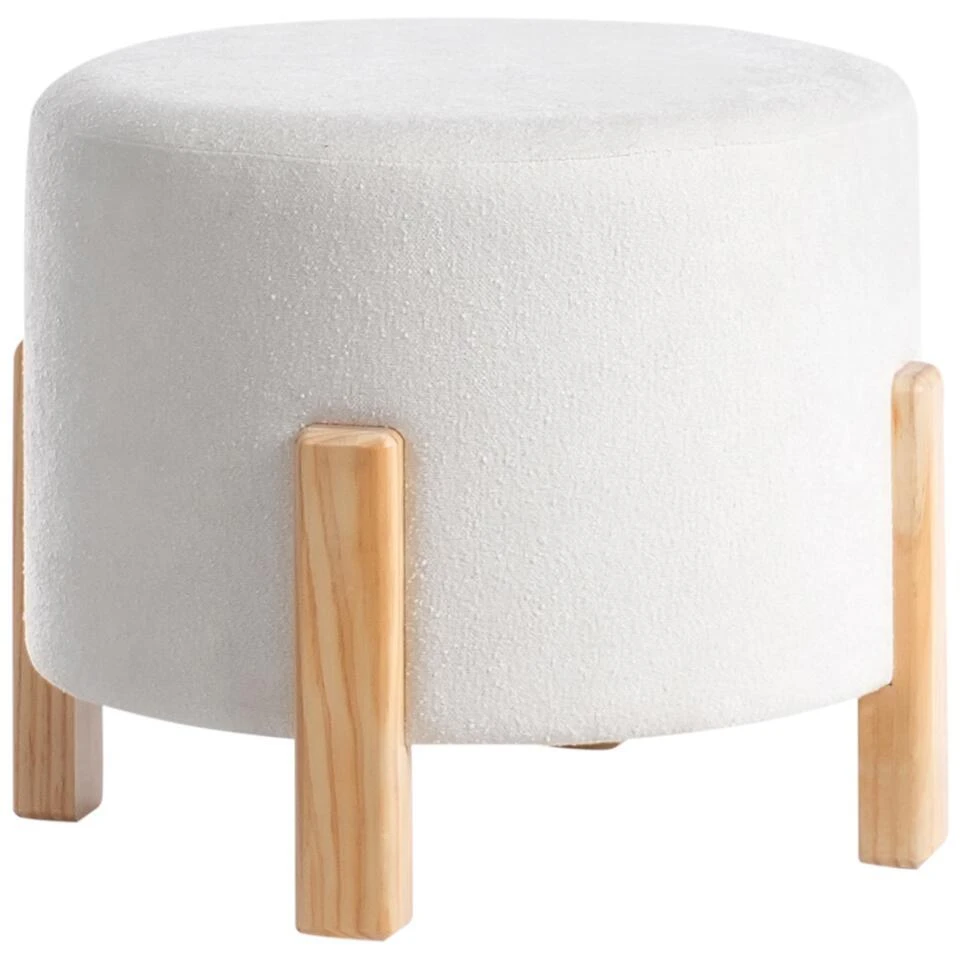 TERRY - Poef - Off-white - Chenille 3 TERRY - Poef - Off-white - Chenille - Afbeelding 3