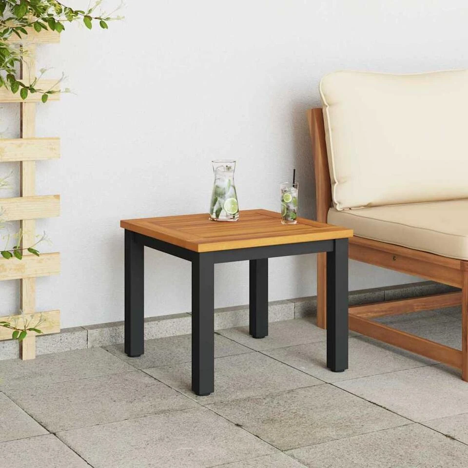 VidaXL - Tuinstafel - Bruin - Massief Acaciahout - 45 X 45 X 38 Cm 4 VidaXL - Tuinstafel - Bruin - Massief Acaciahout - 45 X 45 X 38 Cm - Afbeelding 4