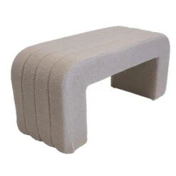 Halbankje Taupe Bouclé - 99x38x46cm - Sera -VIDAXL Winkel 69a3a6a1b0674ab3a773426d15b1f572