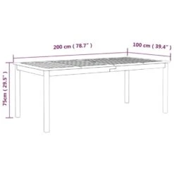 VidaXL - Tuintafel - Grijs - Massief Acaciahout - 200 X 100 X 75 Cm -VIDAXL Winkel 6a07fea7291049239f193ef44e7ceec9