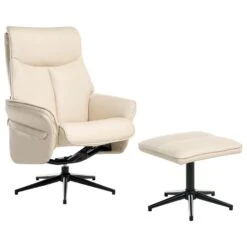 ERATO - Relaxfauteuil Met Voetenbank - Beige - Veganistisch Leer -VIDAXL Winkel 6ac0978441d44969a3e4406fdb05a15a