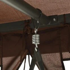 VidaXL Schommelbank Met Prieel Converteerbaar Koffiekleurig -VIDAXL Winkel 6ad5beaa7b1442c094a961a3069dfde9