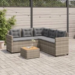 VidaXL - Tuinbank Voor 5 Met Kussens Beige Poly Rattan 3 Stuks -VIDAXL Winkel 6bb8e66488b54bc699c04af9cce9fb69