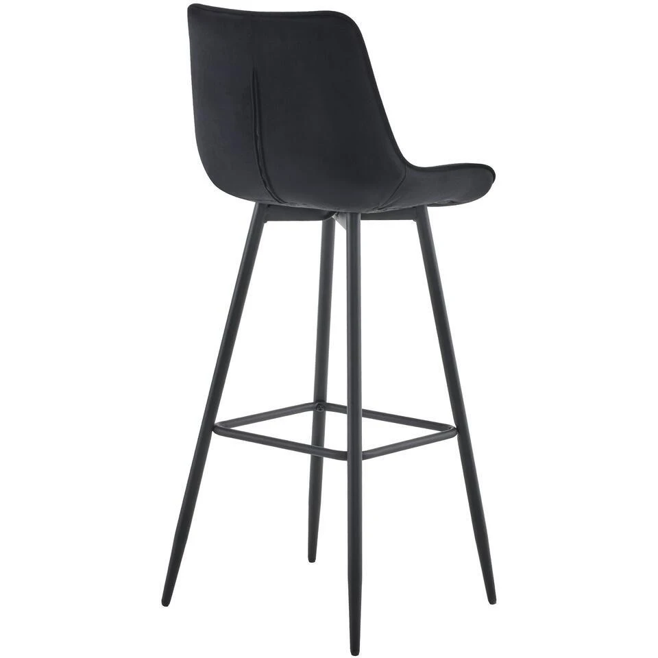 CLP Set Van 2 Barkruk Dartford Mat Zwart Frame - Fluweel - Zwart 6 CLP Set Van 2 Barkruk Dartford Mat Zwart Frame - Fluweel - Zwart - Afbeelding 6