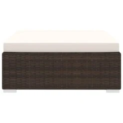 VidaXL Voetensteun 1 St Met Kussen Poly Rattan Bruin -VIDAXL Winkel 6c99bc7b727f4df8be48657cd14df30f
