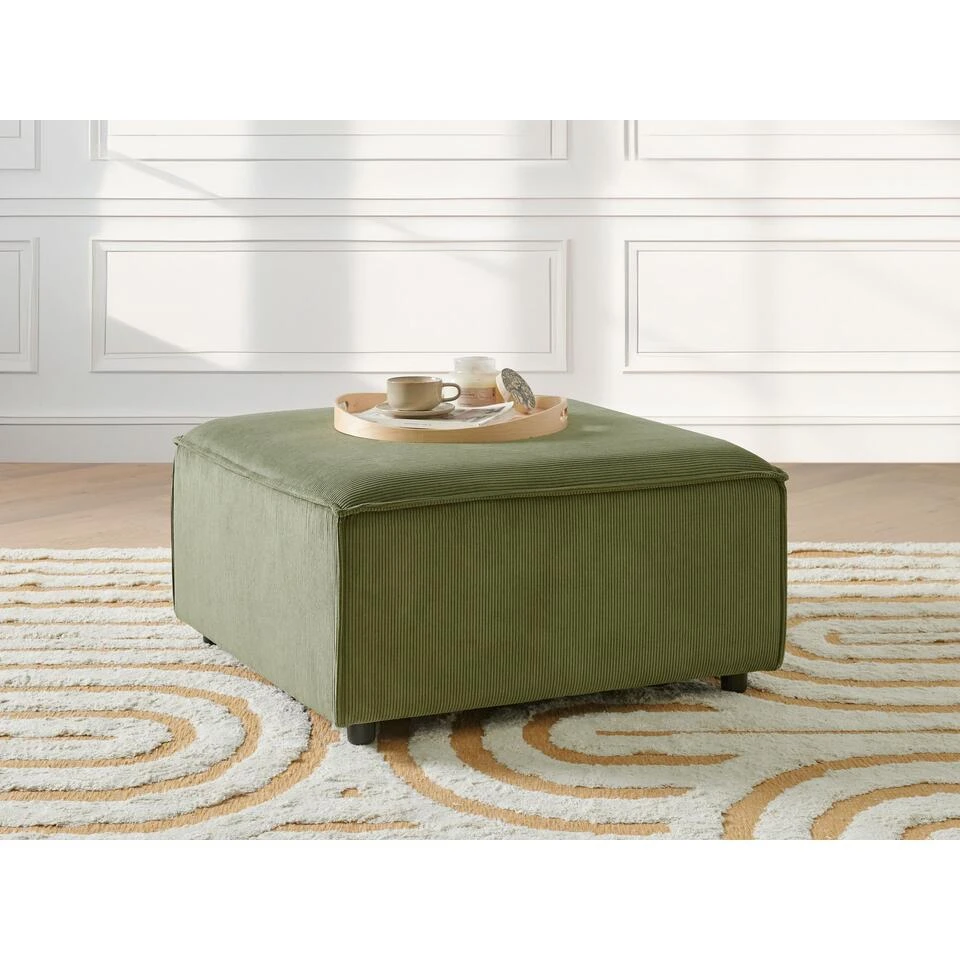 ARDAL - Ottomaan - Groen - Corduroy 2 ARDAL - Ottomaan - Groen - Corduroy - Afbeelding 2