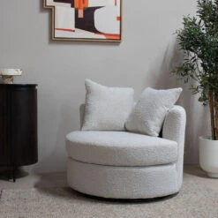 Loveseat Rond - Beige - Stof - 94x88x84cm - Thony -VIDAXL Winkel 6f4b5f0b7d8c46d2b0f758bc4eeca675