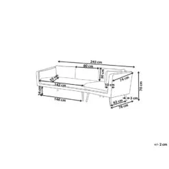 LORETELLO - Loungebank 3-zits - Beige - Polyester -VIDAXL Winkel 6f5153bb91fb4596855852a07c7619ce