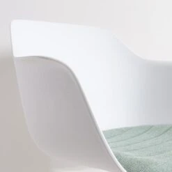 Nolon Nena-Liz Eetkamerstoel Wit - Armleuning - Zacht Groen Kussen -VIDAXL Winkel 6fa1ee560b84488d8cb4febb3afcd8d4