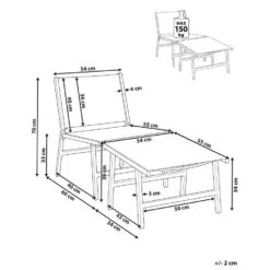 MARCEDDI -Tuinstoel Met Voetenbank - Beige/Wit - Textileen -VIDAXL Winkel 701ec70a004a40f69ce3cc8e11b85323