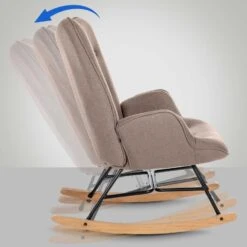 CLP Schommelstoel Sanka Stof - Taupe -VIDAXL Winkel 7105e80cd1b04f68be76a8561645ca9f