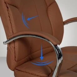 CLP Bureaustoel XXL Xanthos Chroom Frame - Kunstleer - Licht Bruin -VIDAXL Winkel 7172f380331a4f38863b1d3ede55edda