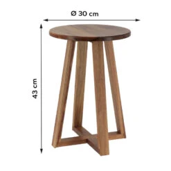 Merkloos Tendance Bijzet Krukje - Donkerbruin - Acacia Hout - D30 X H43 Cm -VIDAXL Winkel 71906c19f10b4167be385fec4d4a3821