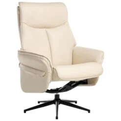ERATO - Relaxfauteuil Met Voetenbank - Beige - Veganistisch Leer -VIDAXL Winkel 722e987dda304ae6a5ba82d54e47918e