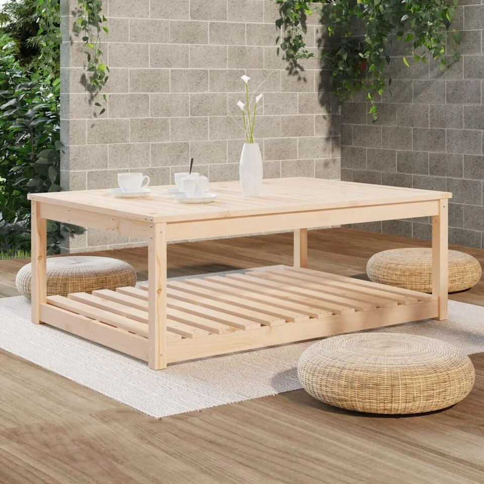 VidaXL - Loungetafel Met Opbergruimte - Naturel - Grenenhout - 121x82,5x45 Cm 3 VidaXL - Loungetafel Met Opbergruimte - Naturel - Grenenhout - 121x82,5x45 Cm - Afbeelding 3