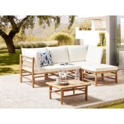 CERRETO - Hoekmodule Tuin - Wit - Bamboe -VIDAXL Winkel 726a3ca4497b486f9c7b5586db4368e0