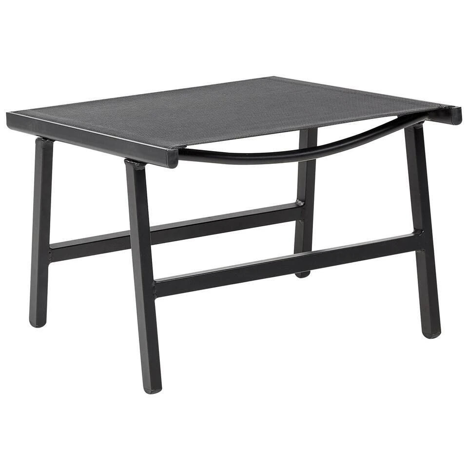 MARCEDDI -Tuinstoel Met Voetenbank - Zwart - Textileen 8 MARCEDDI -Tuinstoel Met Voetenbank - Zwart - Textileen - Afbeelding 8