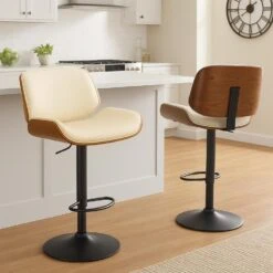 CLP Barkruk Beverley Zwart Frame - Metaal - Walnoot/creme -VIDAXL Winkel 73e93e9fdb274cfea86e280740810fda