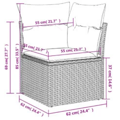 VidaXL 9-delige Loungeset Met Kussens En Hout Armsteun - Grijs - Poly Rattan -VIDAXL Winkel 7445b0a9689c4407a0ef556e85bd32a0 2