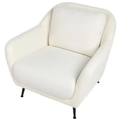 EIBY - Fauteuil - Wit - Chenille -VIDAXL Winkel 74d68daf4f234b5890feb87c1c49bf60