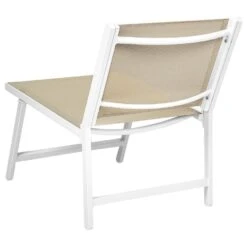 MARCEDDI -Tuinstoel Met Voetenbank - Beige/Wit - Textileen -VIDAXL Winkel 74e07e38be5e4b31b0d99725354d2ee0 1