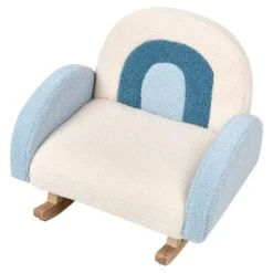 OMBO - Schommelstoel Voor Kinderen - Lichtblauw - Bouclé -VIDAXL Winkel 75626698d9ba4551a4d8cb04e8fb15c1