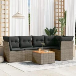 VidaXL Loungeset Met Kussens & Salontafel - Grijs - Poly Rattan - 6 Stuks 4 VidaXL Loungeset Met Kussens & Salontafel - Grijs - Poly Rattan - 6 Stuks -VIDAXL Winkel 75f775cd4dd6461a9de55a96ab9037ca
