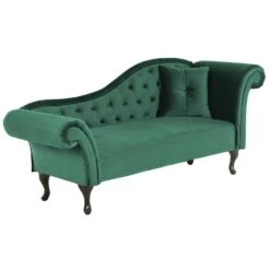LATTES - Chaise Longue - Groen - Rechterzijde - Fluweel -VIDAXL Winkel 765b4ce634a04977a57386a692896764